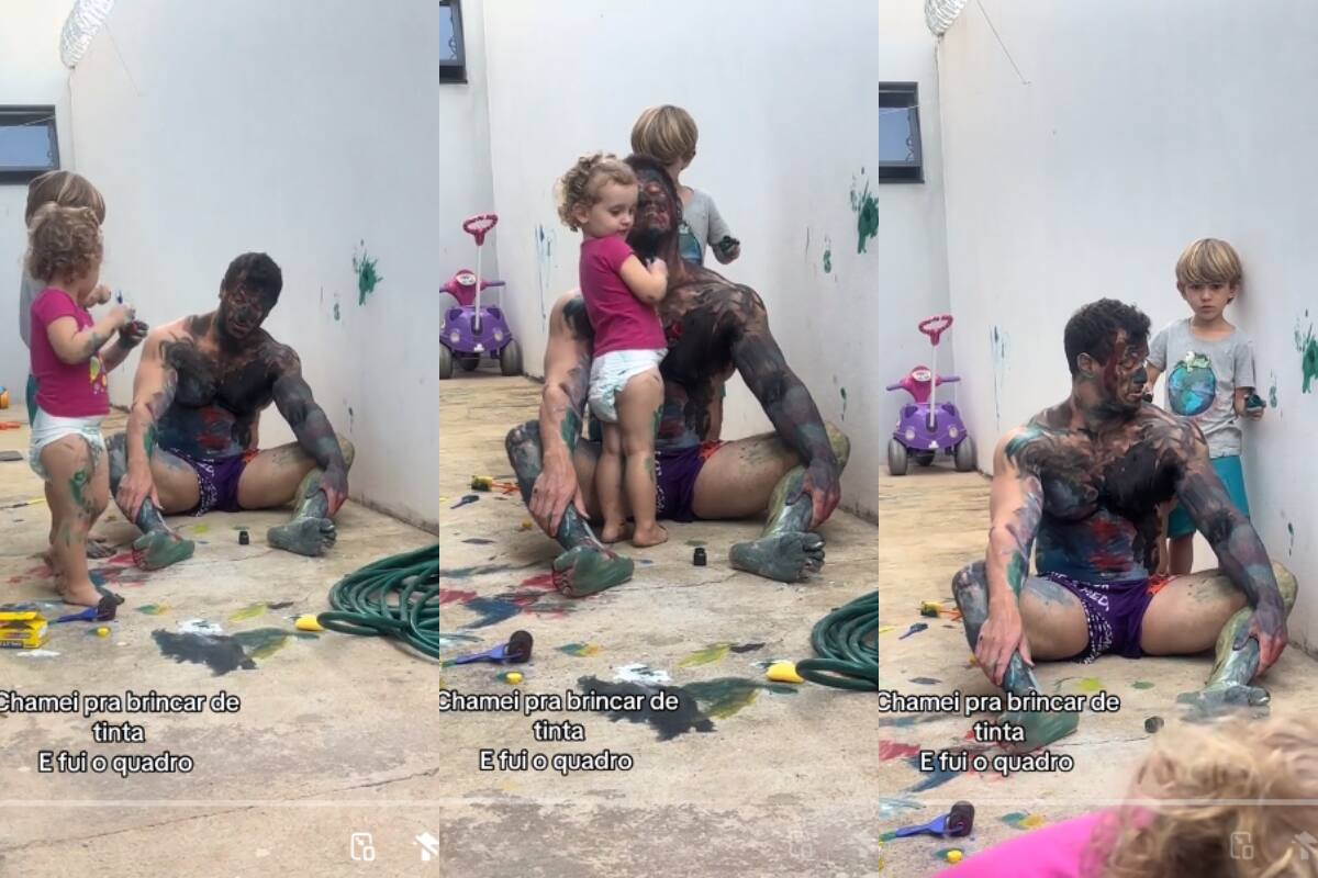 TikTok | Este papá se viraliza en redes por permitir que sus hijos le pinten todo el cuerpo