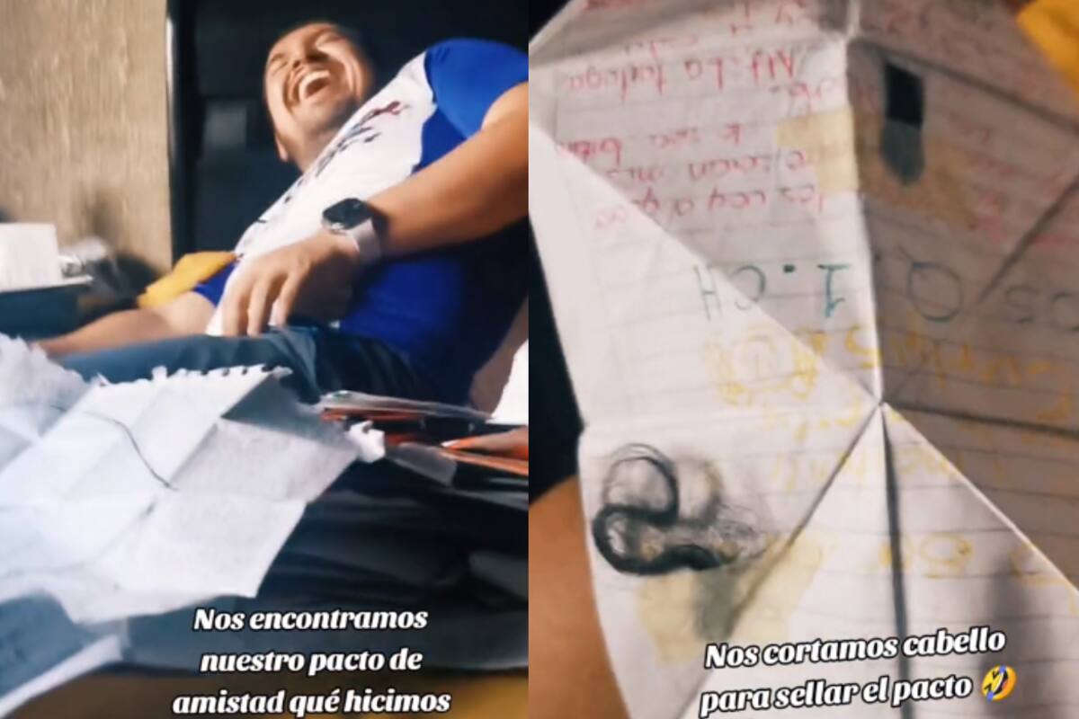 Amigos encuentran un pacto de amistad que hicieron en su infancia: ¡hasta le pegaron cabello!