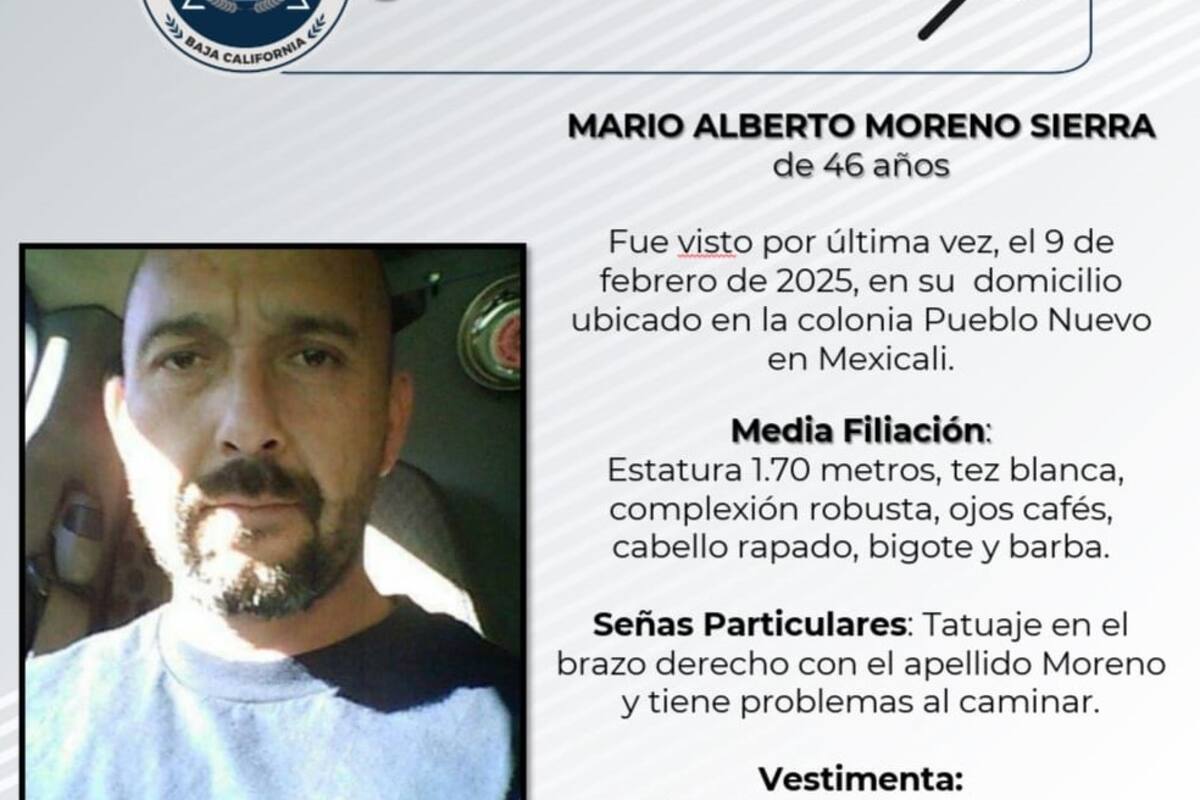 Se solicita ayuda para localizar a Mario Alberto Moreno