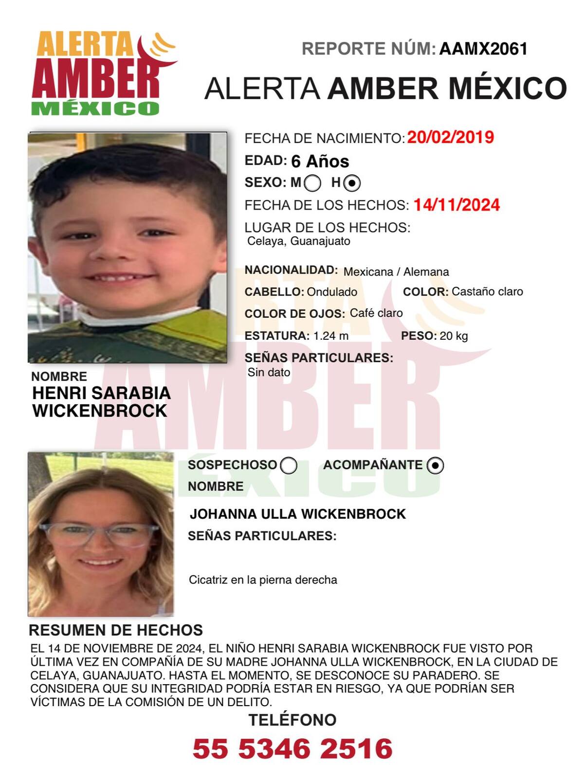 Fueron vistos por última vez el 14 de noviembre del 2024.