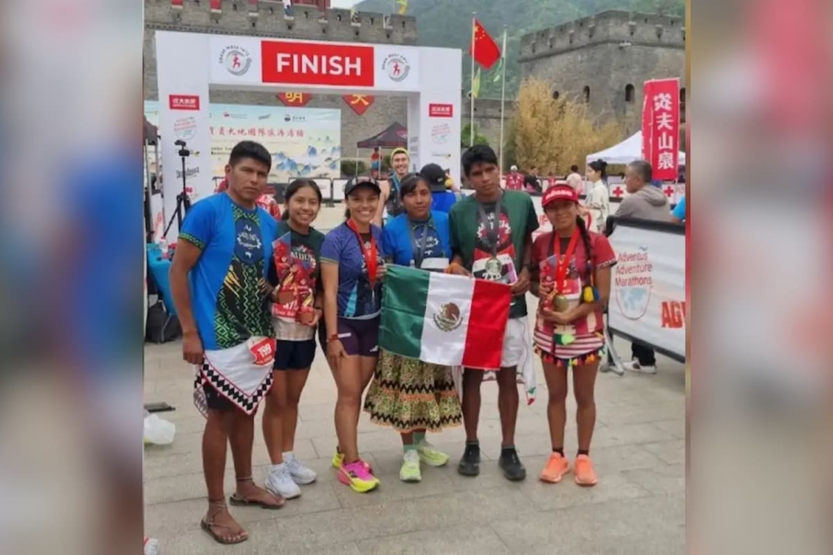 Rarámuris y mixtecos llevan a México al podio del Maratón de la Gran Muralla China
