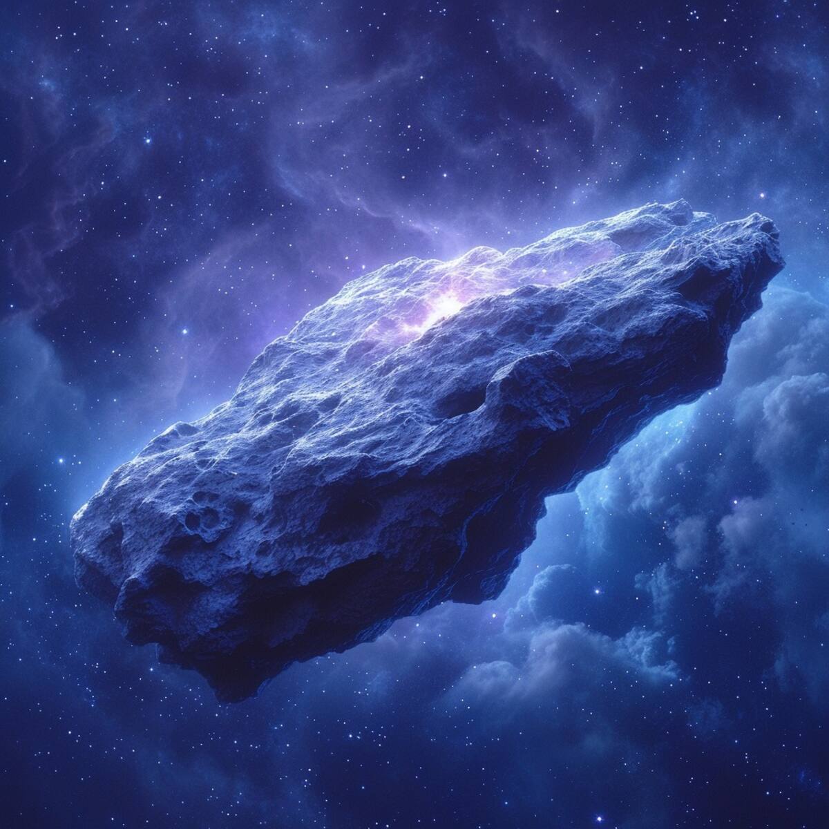 Imagen ilustrativa de un asteroide generada por la inteligencia artificial de Midjourney.