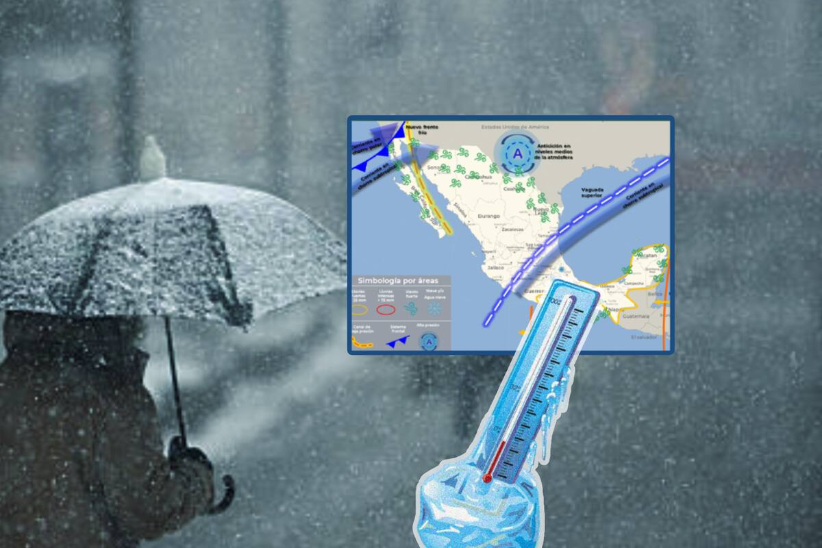 Onda tropical 28 y frente frío dejarán fuertes lluvias, caída de aguanieve y temperaturas gélidas este lunes: Conoce los estados más afectados
