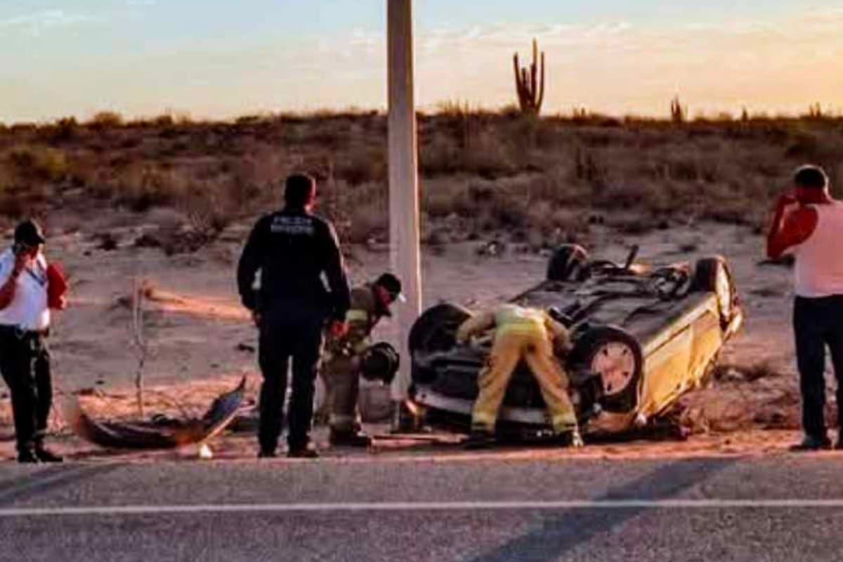 Accidente en carretera a Bahía de Kino deja un muerto y tres heridos