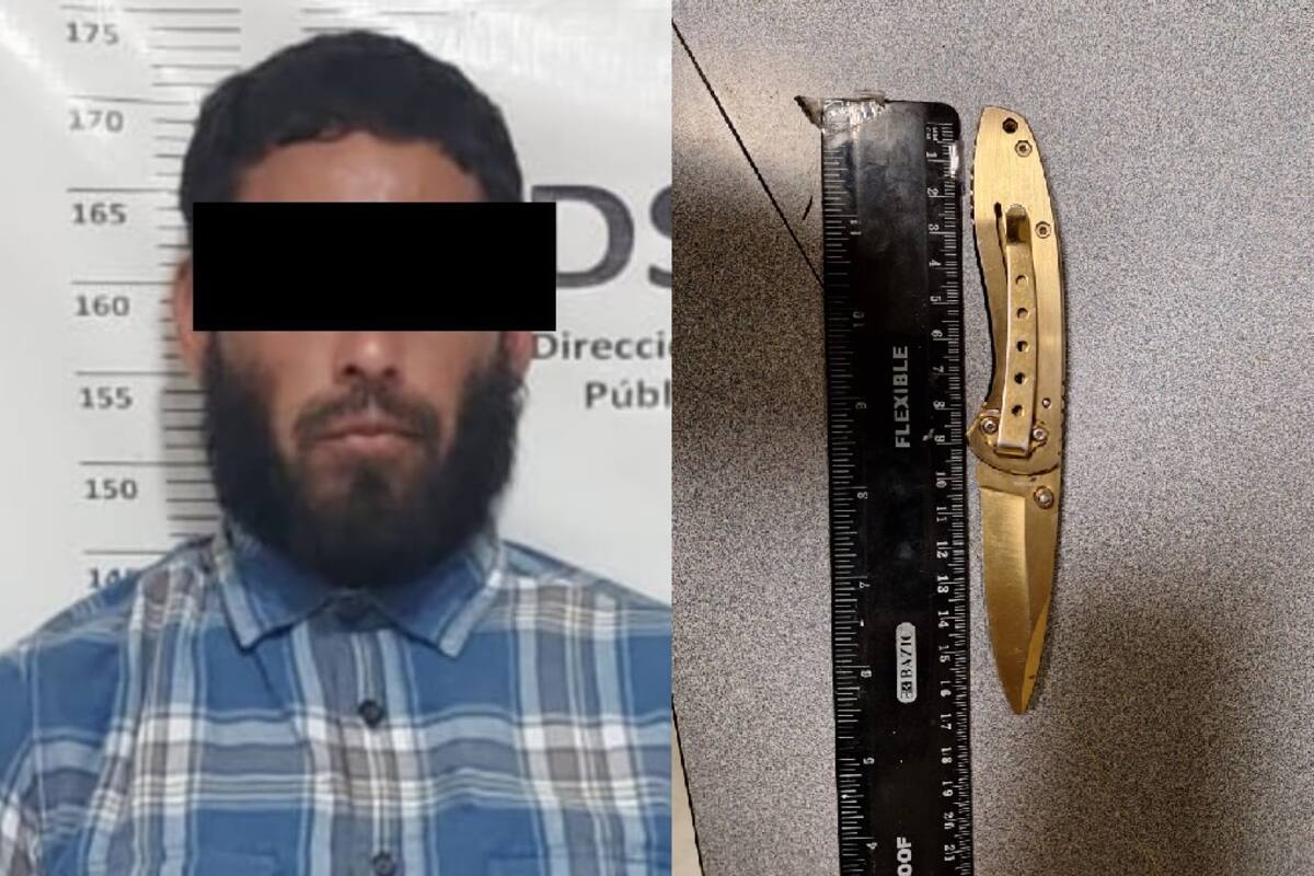 Cae hombre con navaja tras activación de alarma en tienda