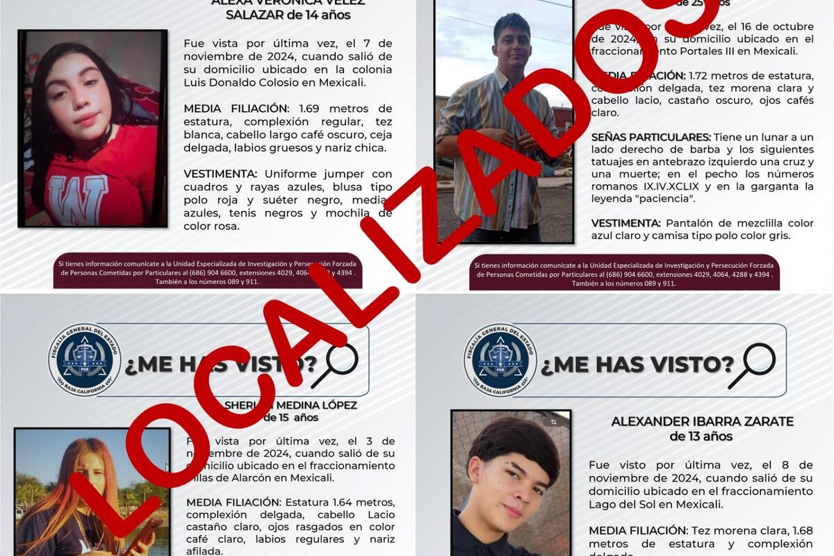 FGE localiza a cuatro personas con reporte de búsqueda