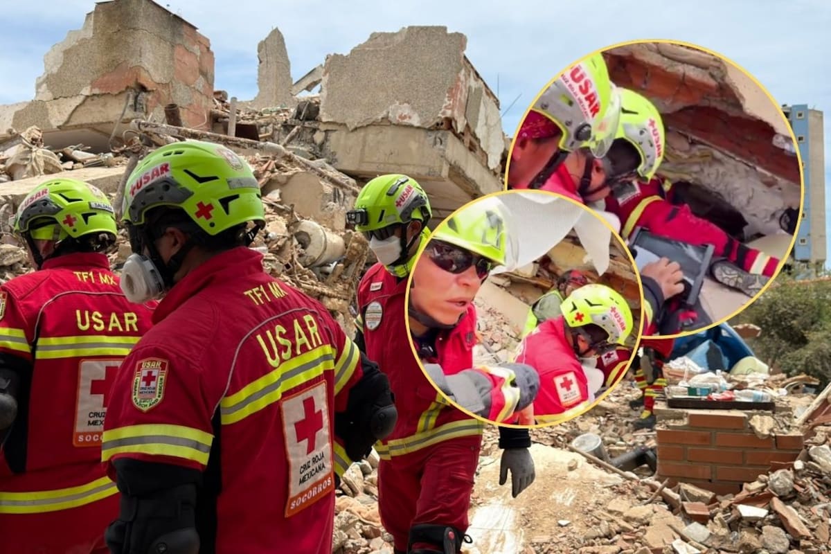 Entre escombros y espacios reducidos, Leslie López Padilla, rescatista de Cruz Roja Mexicana, explica cómo las cámaras especializadas ayudan a buscar sobrevivientes en zonas colapsadas tras los terremotos en Venezuela