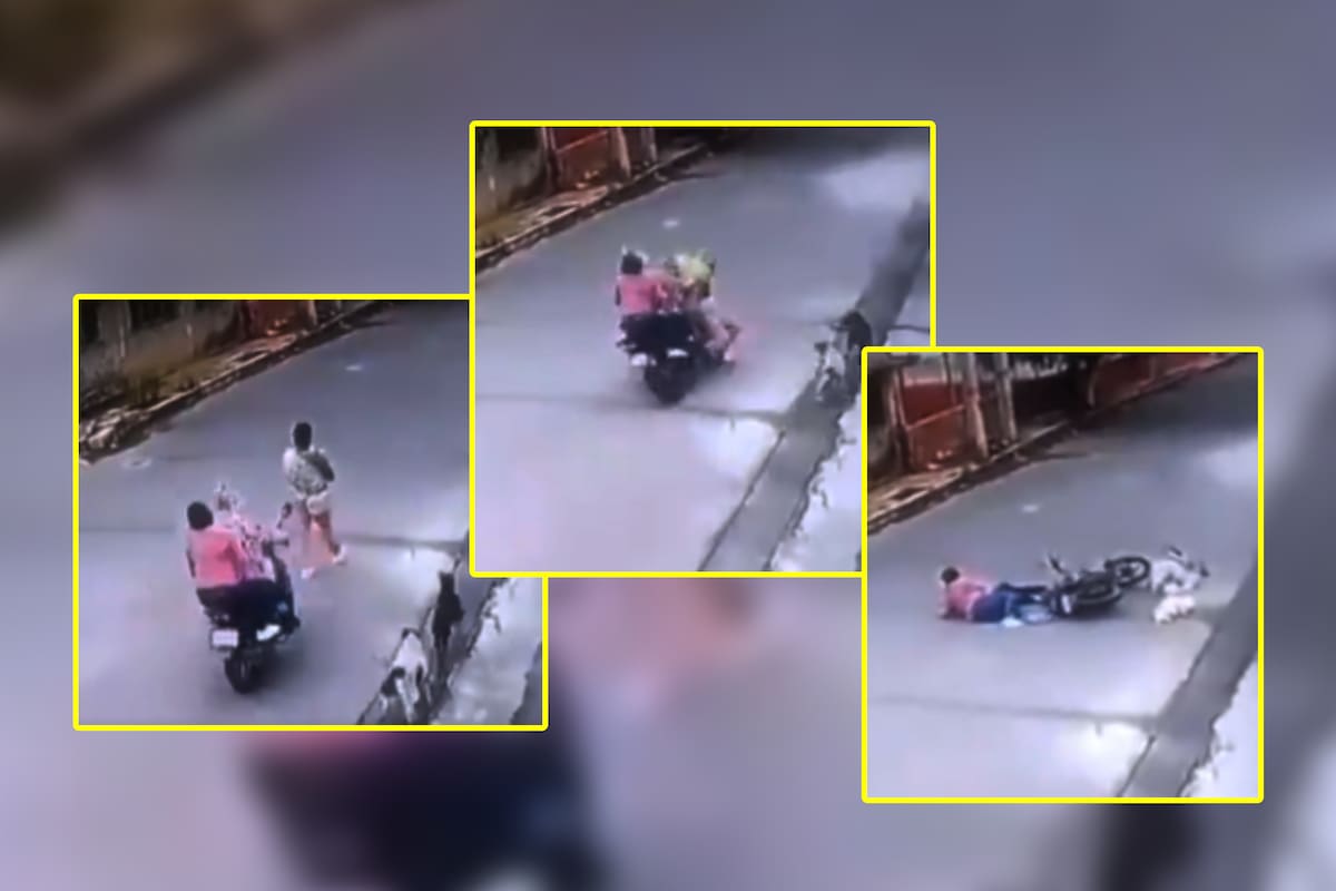 Momento exacto en que una moto atropelló a una madre que cargaba a su bebé recién nacido en brazos y los sacó “volando” en Edomex (VIDEO)