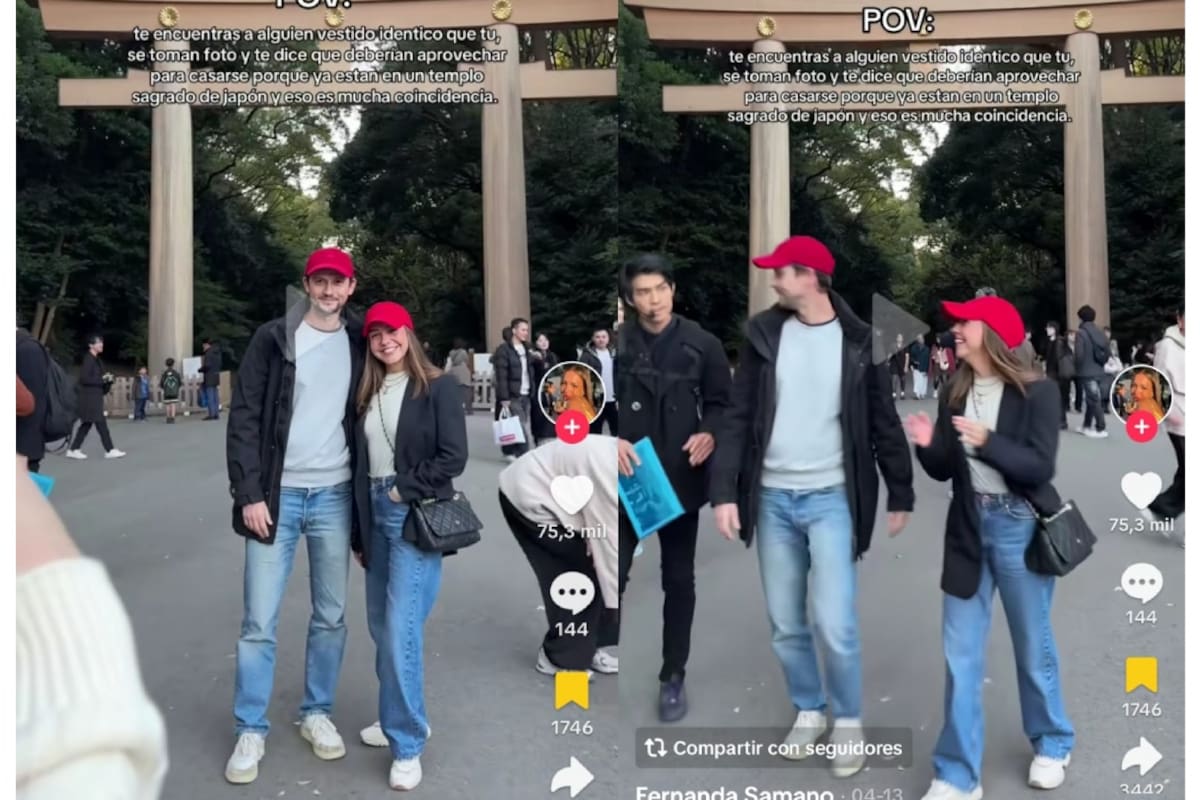 ¿Coincidencia o destino? Joven se encuentra con una persona vestida igual que ella en Japón y se toman una foto