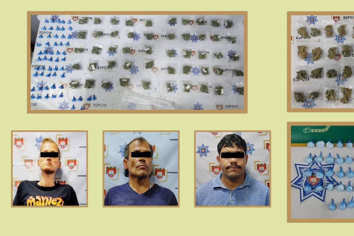 Detienen a tres por narcomenudeo