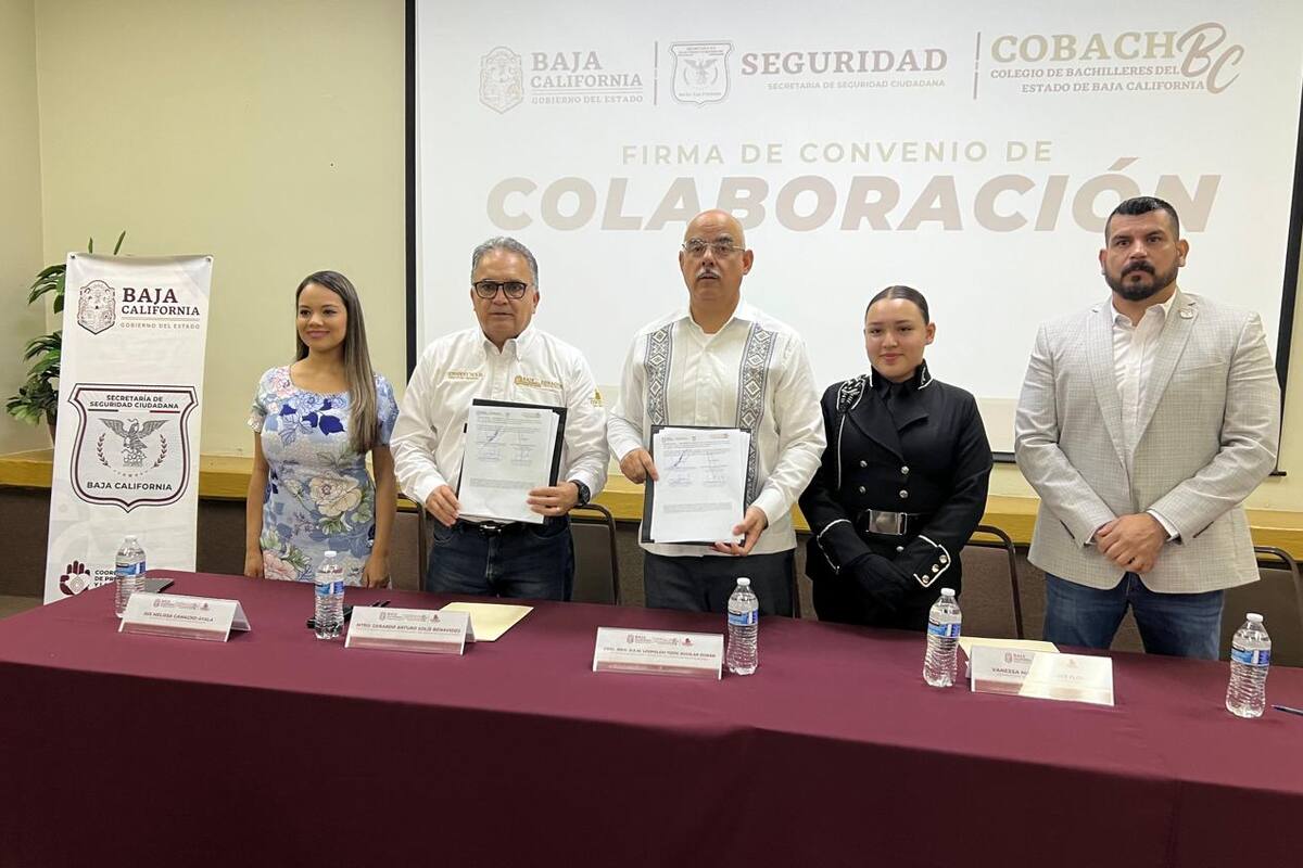 Cobach y SSC firman convenio para prevenir delitos en estudiantes