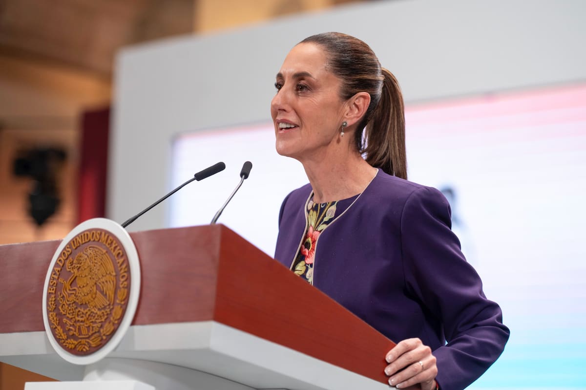 La presidenta Claudia Sheinbaum en su 'Conferencia del Pueblo' del 31 de julio del 2025. Crédito: Presidencia