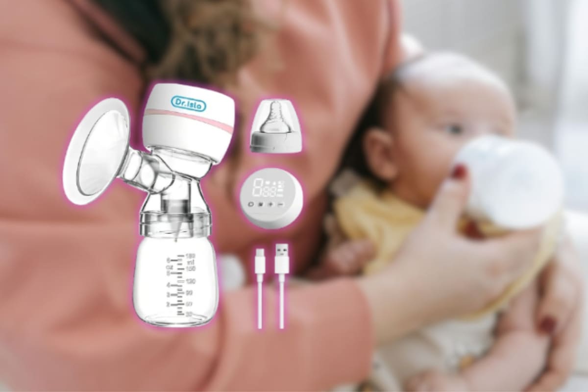 Mercado Libre rebaja 40% el extractor de leche eléctrico Dr. Isla EB11White, un modelo libre de BPA con envío gratis que cuesta 360 pesos y tiene 24 meses de financiamiento