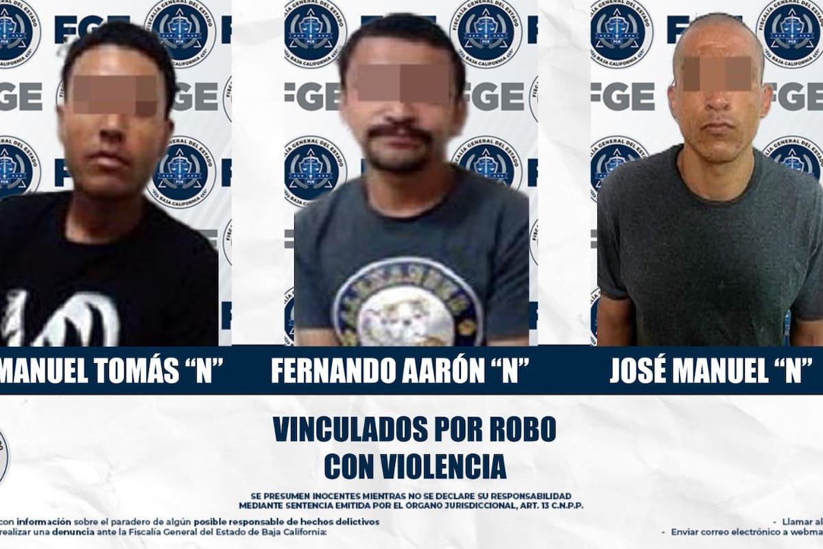 Envían a prisión a tres hombres por robos con violencia