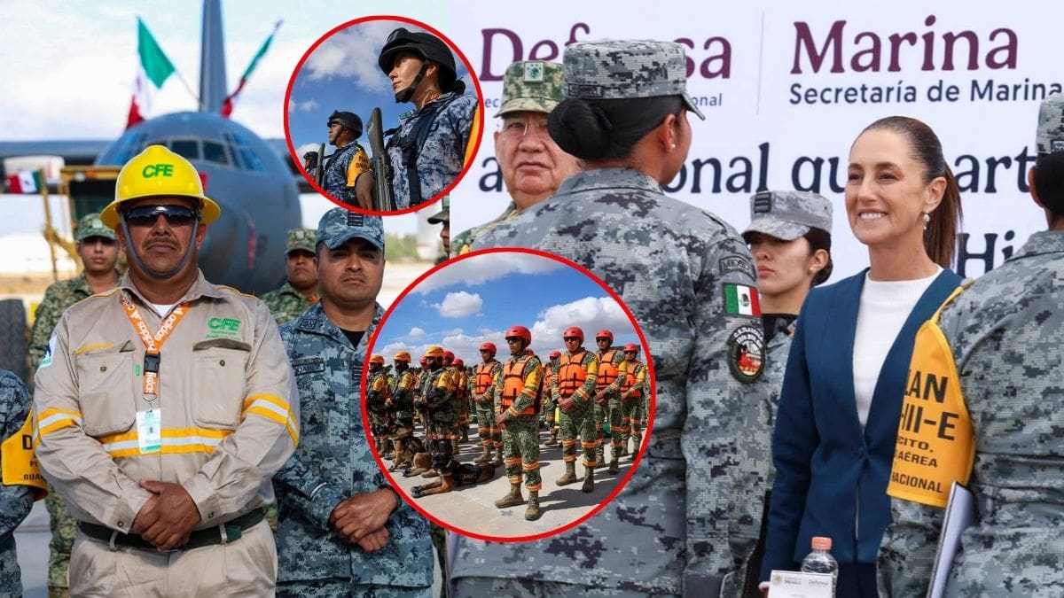 Claudia Sheinbaum reconoce a Fuerzas Armadas y servidores públicos por labores de auxilio durante lluvias en cinco estados bajo Plan DN-III-E y Plan Marina en acción