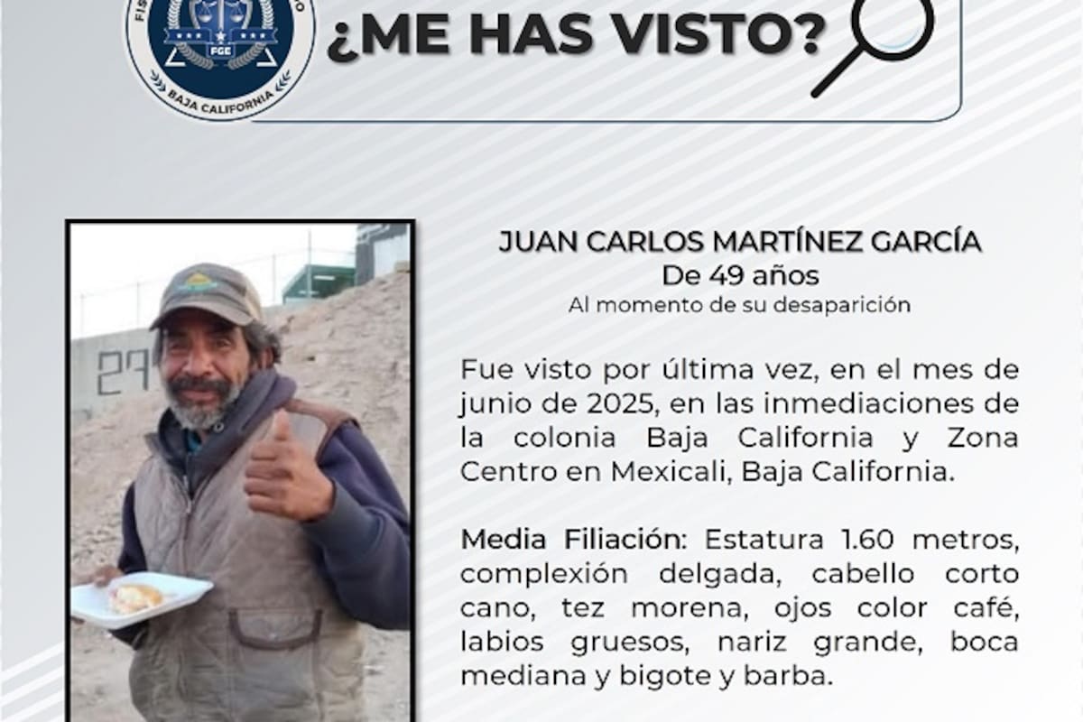 Familiares buscan a Juan Carlos Martínez García