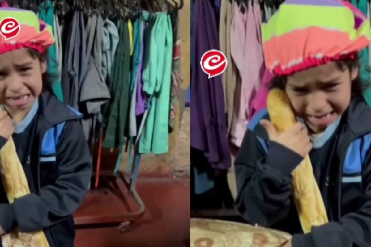 “Cómo lloraba abrazada del pan.”: Niña se emociona hasta las lágrimas al recibir una baguette traída desde Francia por su tía