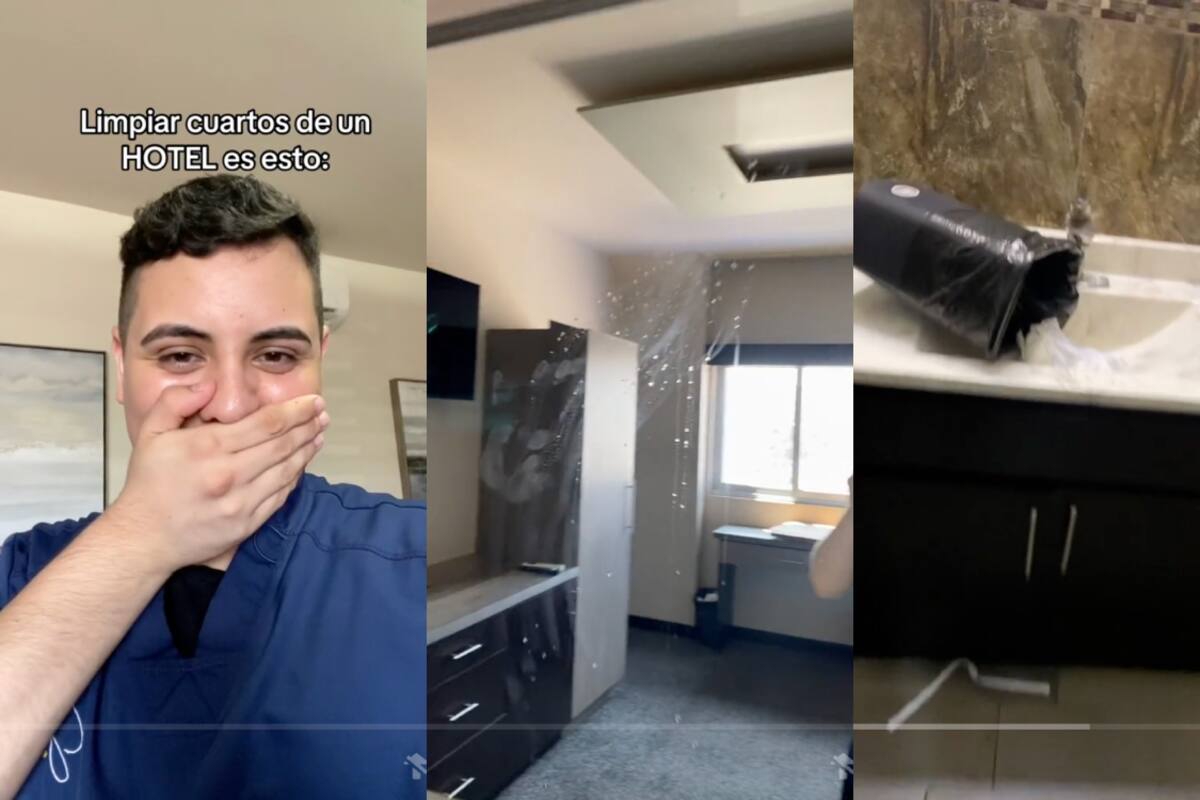 Empleado de hotel muestra lo que en ocasiones debe limpiar en los cuartos | TikTok