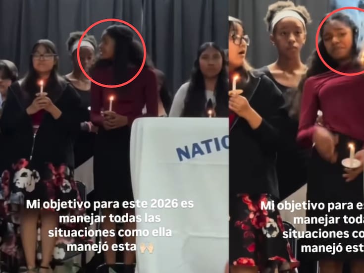 Joven se vuelve sensación en una presentación escolar: se le prende el cabello en llamas, mantiene la calma y lo apaga por sí misma