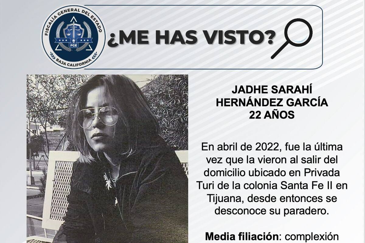 Se busca a Jadhe Sarahí Hernández García de 22 de edad