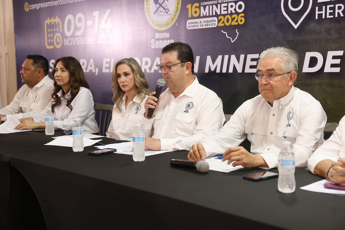 Organizadores presentaron las actividades del Congreso Internacional Minero 2026, que se realizará del 9 al 14 de noviembre en Hermosillo. FOTO: JULIÁN ORTEGA