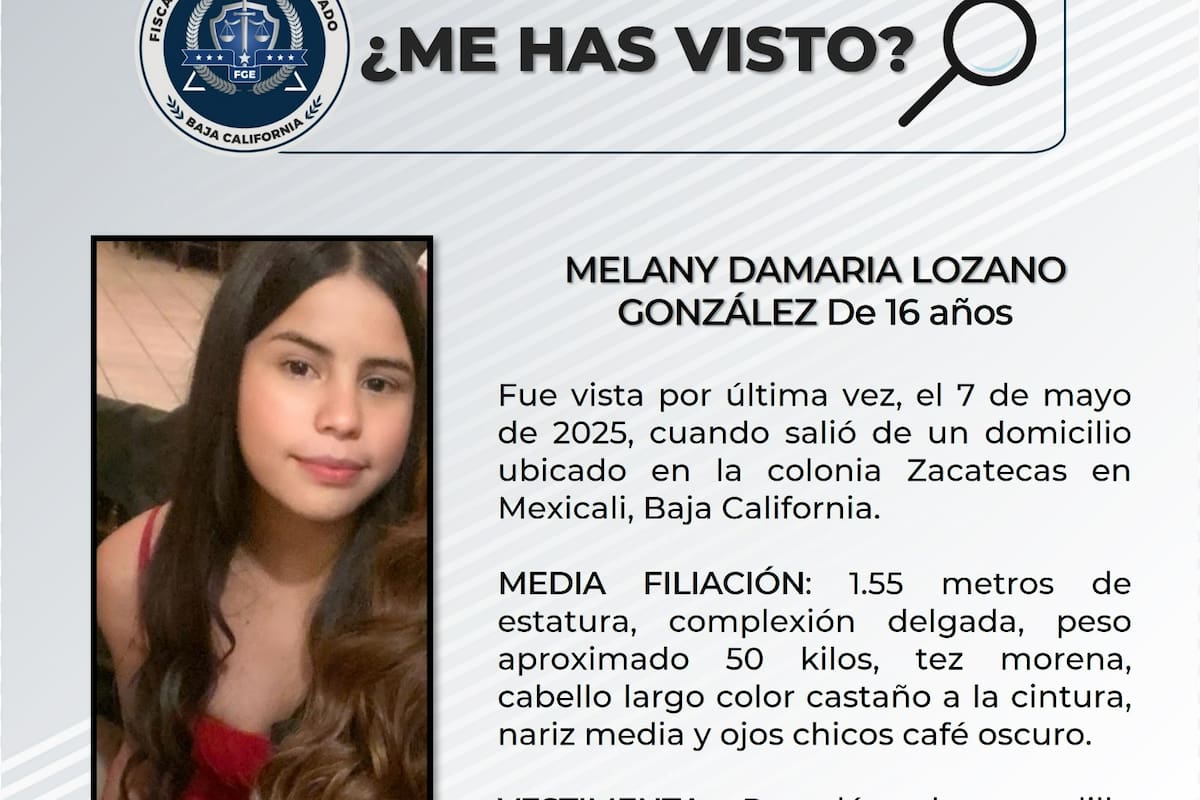 Se solicita ayuda para localizar a Damaris Lozano González