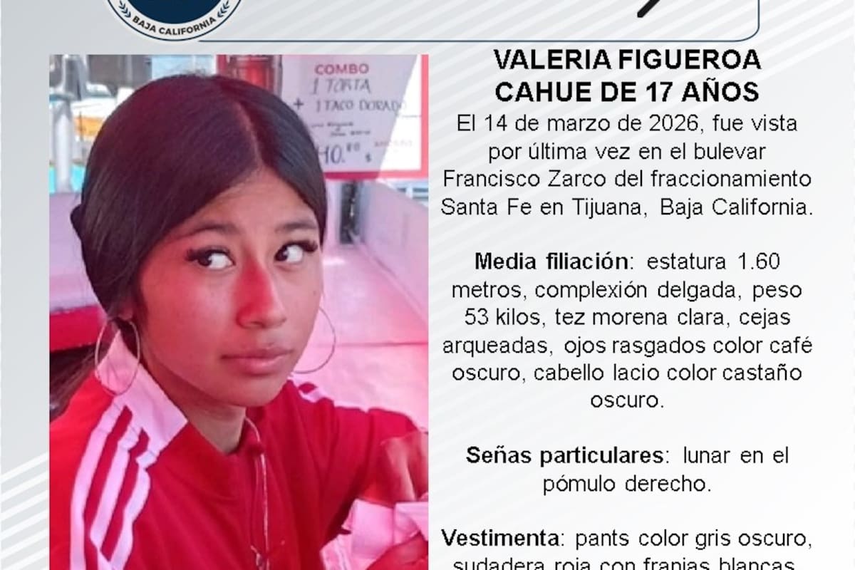 Se busca Valeria Figueroa Cahue de 17 años