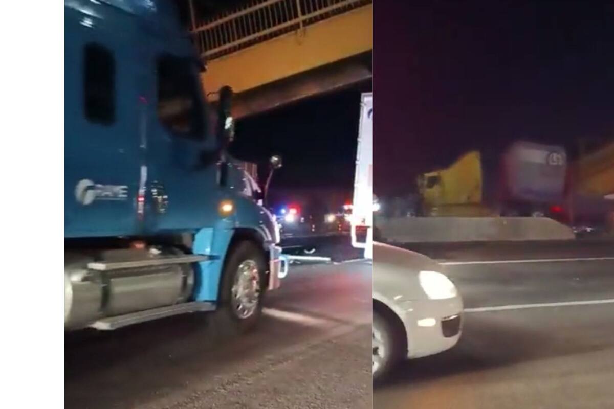 Colisión entre tráileres derriba puente peatonal de la Irapuato-Silao
