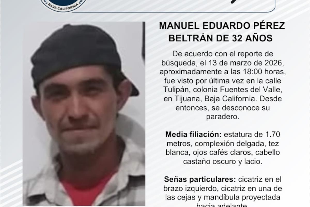 Se busca a Manuel Eduardo Pérez Beltrán de 32 años