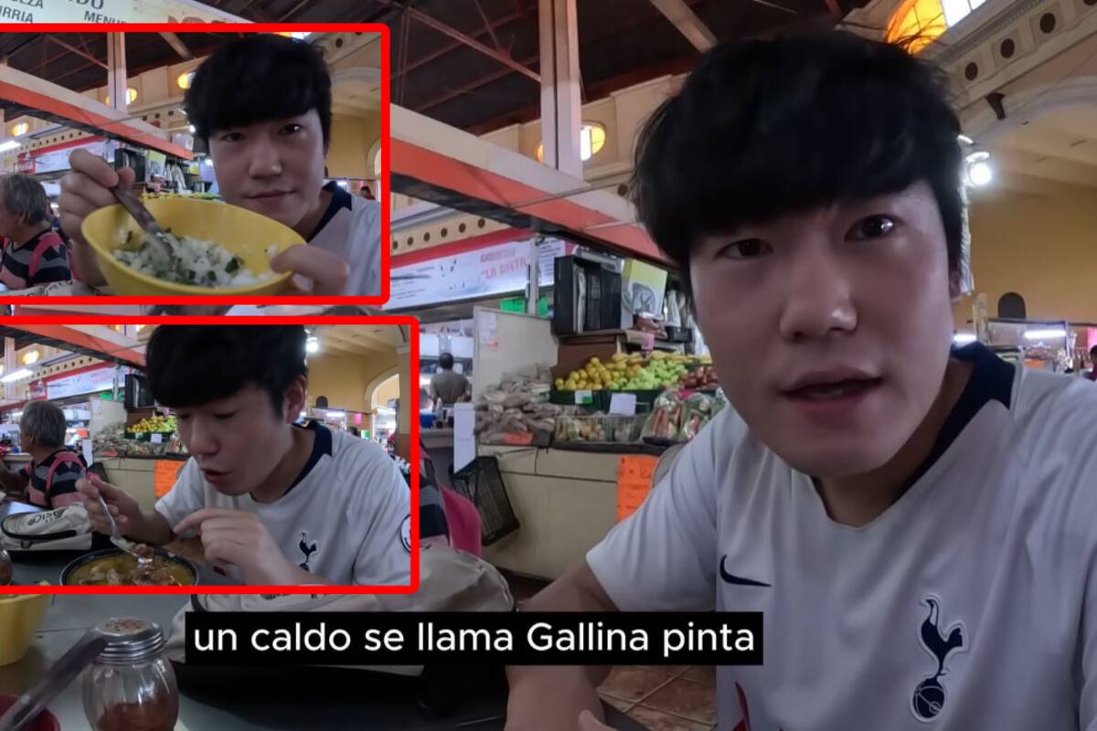 La impresionante reacción de un coreano comiendo caldo de gallina pinta en Sonora por primera vez