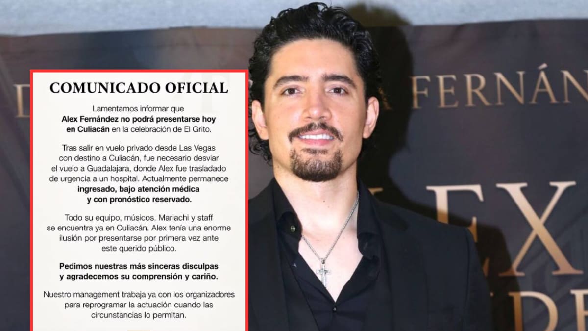 Álex Fernández es hospitalizado de urgencia y cancela su presentación del Grito de Independencia en Culiacán