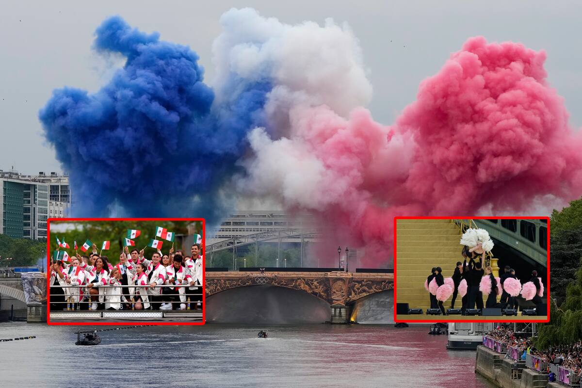 La ceremonia de apertura de los Juegos Olímpicos de París 2024 rompió moldes al celebrarse al aire libre, con los atletas desfilando por el río Sena. Foto: Reuters y AP