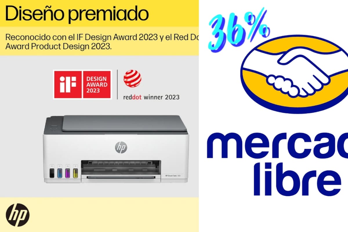 Impresora HP baja de 5 mil 499 pesos a 3 mil 499 pesos en Mercado Libre: 36% de descuento