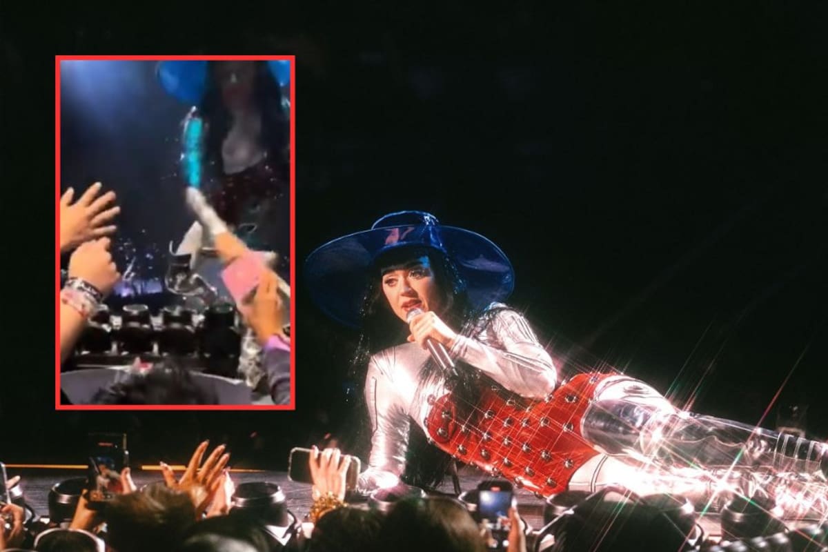 Critican a Katy Perry por rechazar regalo de un fan en pleno concierto, la tachan de “grosera”