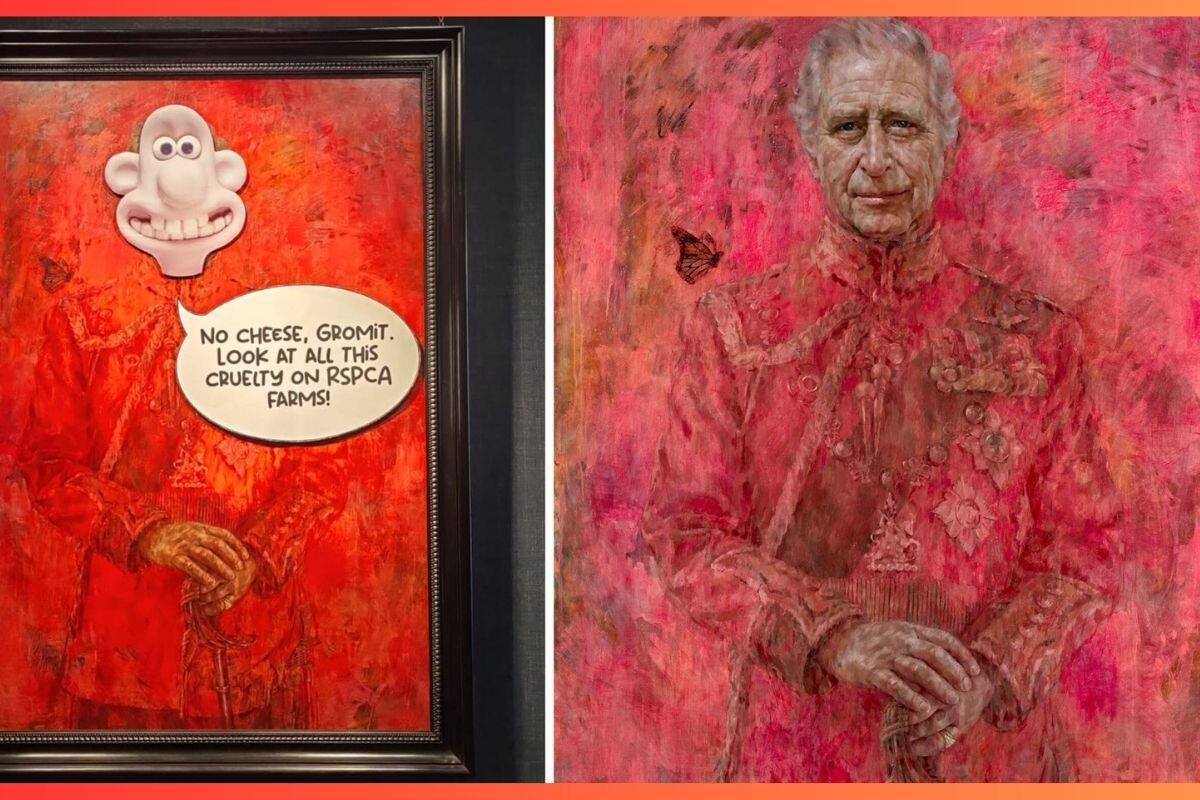 VIDEO: Vandalizan pintura del Rey Carlos III de Inglaterra