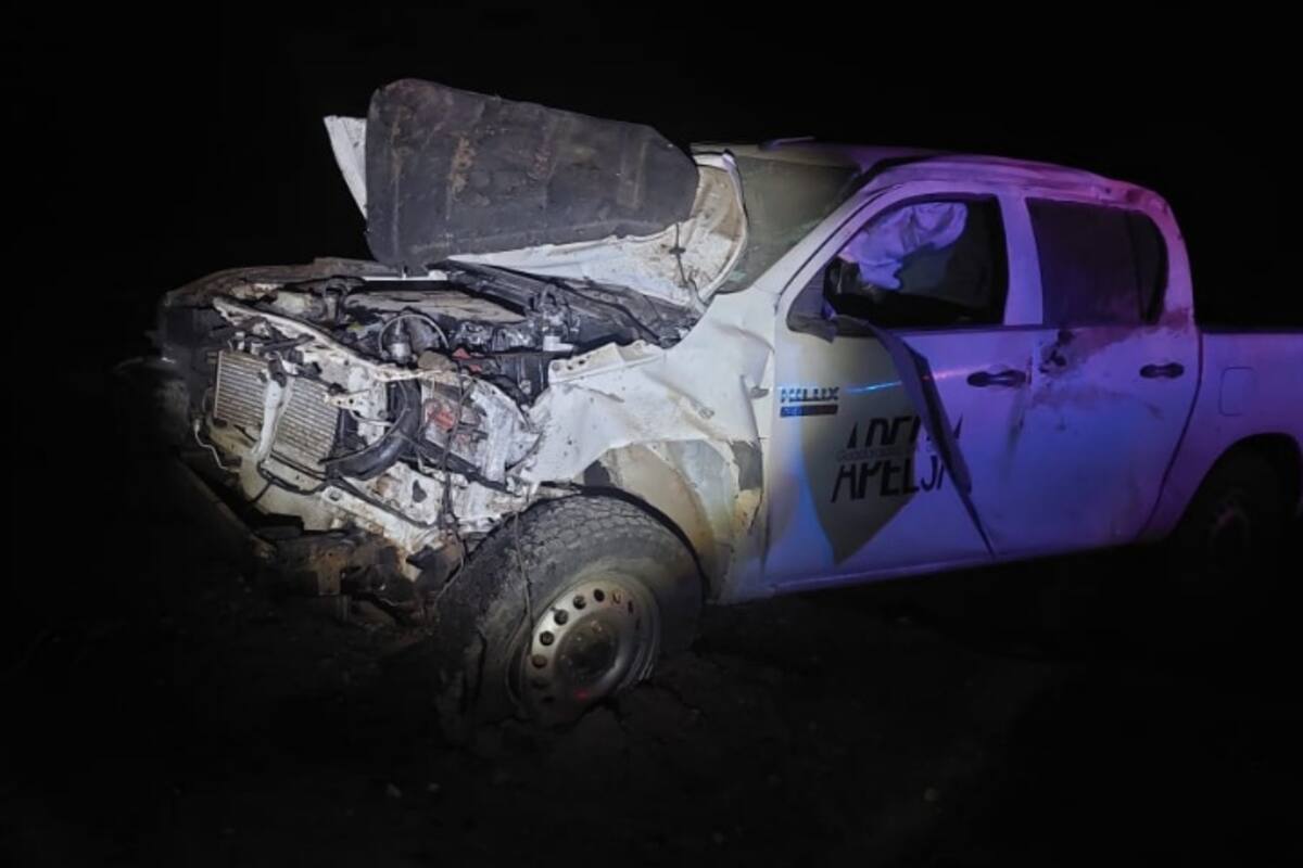 Conductor se impacta con una vaca en San Quintín