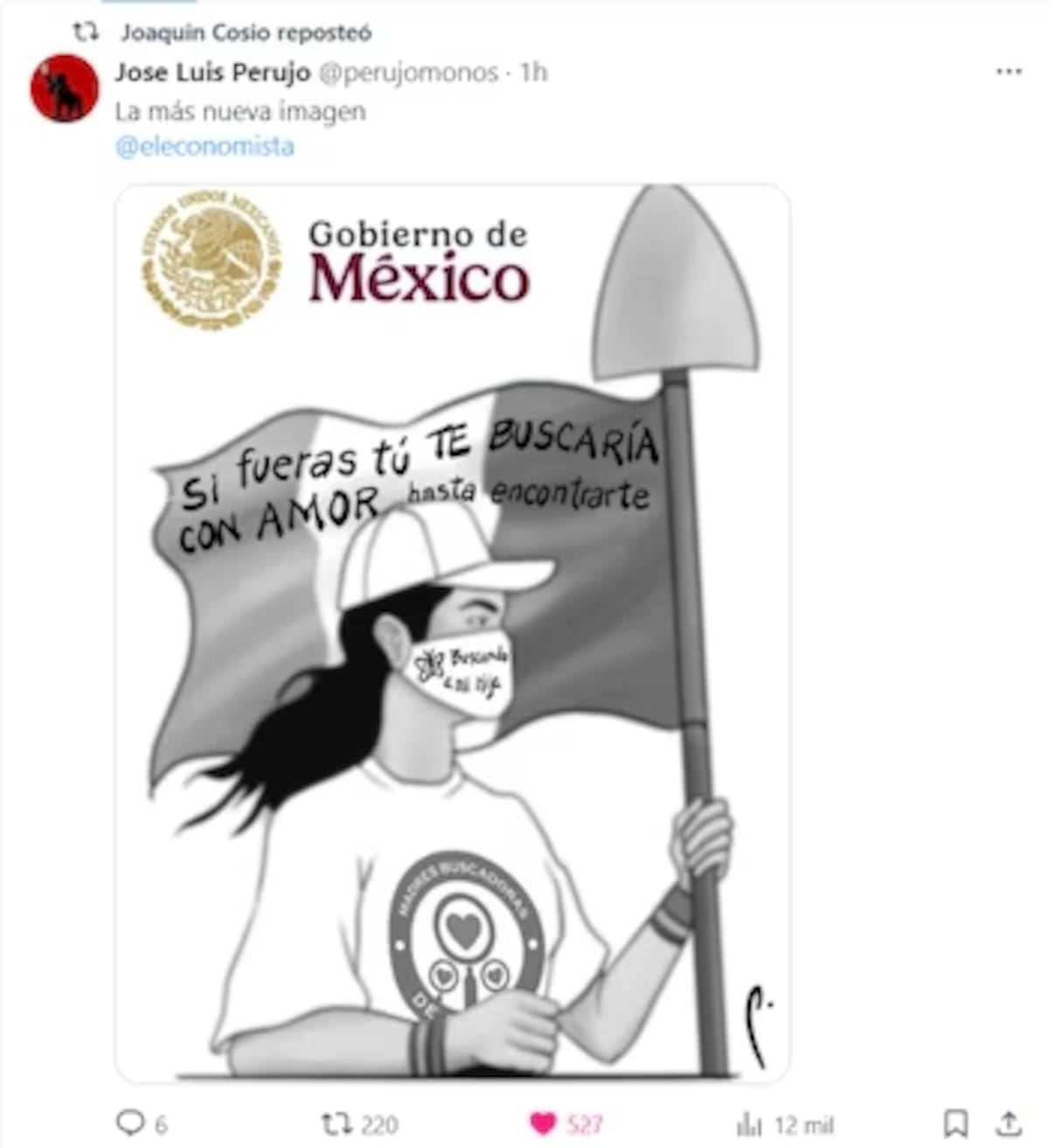 En 2024, cuando Claudia Sheinbaum tomó protesta como presidenta Joaquín Cosío reposteó una bienvenida no tan amena.