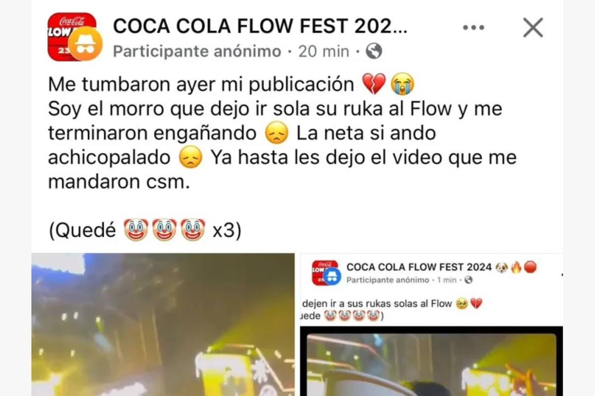 Va sola al Flow Fest y la descubre engañándolo: “Ando achicopalado”