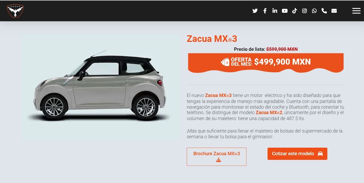 Zacua incursionó en el mercado como el primer auto eléctrico mexicano. / Especial GH