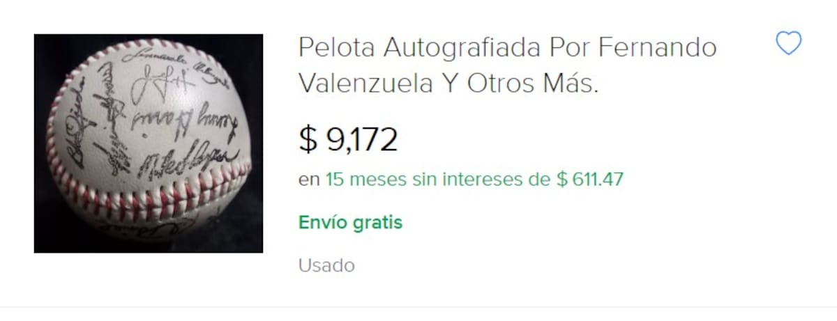 Pelota con firmas impresas y no se identifica el autógrafo de Fernando Valenzuela.