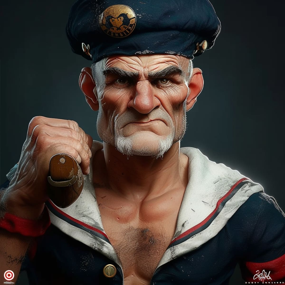 La IA de Midjourney redefine a Popeye como un marinero irresistiblemente atractivo.