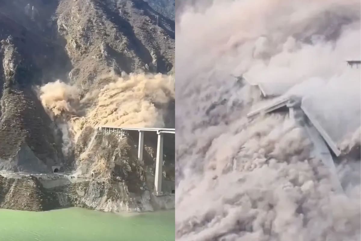 Se derrumba el puente Hongqi en China tras unos meses de su construcción a inicios del 2025 (VIDEO)