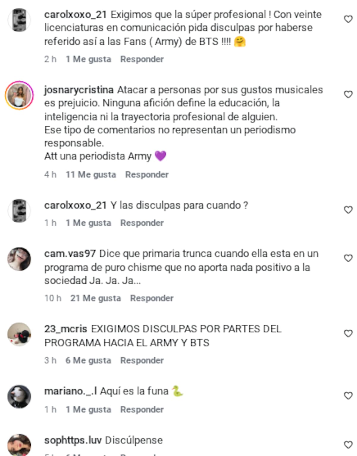 ARMY responde a comentarios de conductores de espectáculos por críticas a fans de BTS | Captura de pantalla