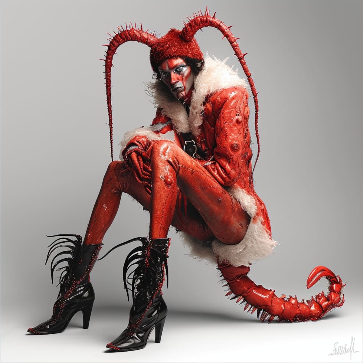 Explorando la dualidad de género: la IA visualiza a 'Él' con características tanto masculinas como femeninas.