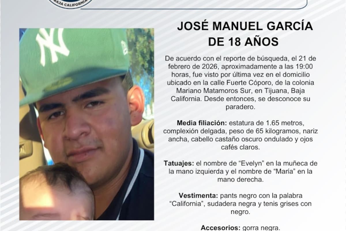 Se busca a José Manuel García de 18 años de edad
