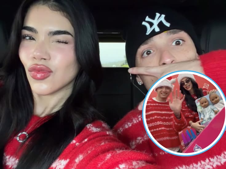 Peso Pluma y Kenia Os regalan juguetes a niños en Navidad en supermercado de Los Ángeles