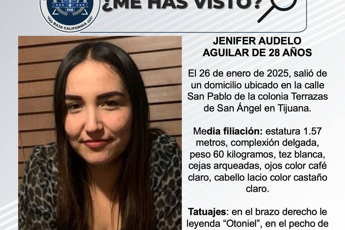 Se busca a Jenifer Audelo Aguilar de 28 años de edad