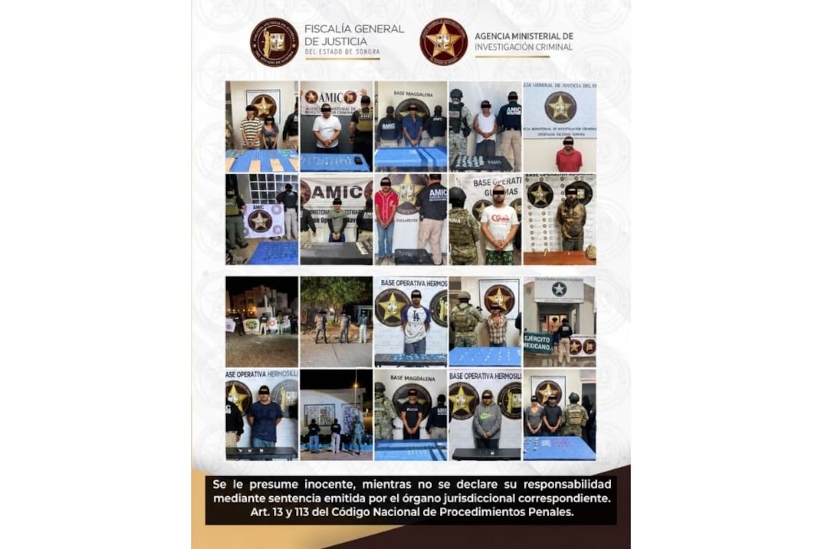 Cateos en Sonora dejan 18 detenidos y 742 envoltorios con narcóticos; estos son los municipios donde intervino la AMIC