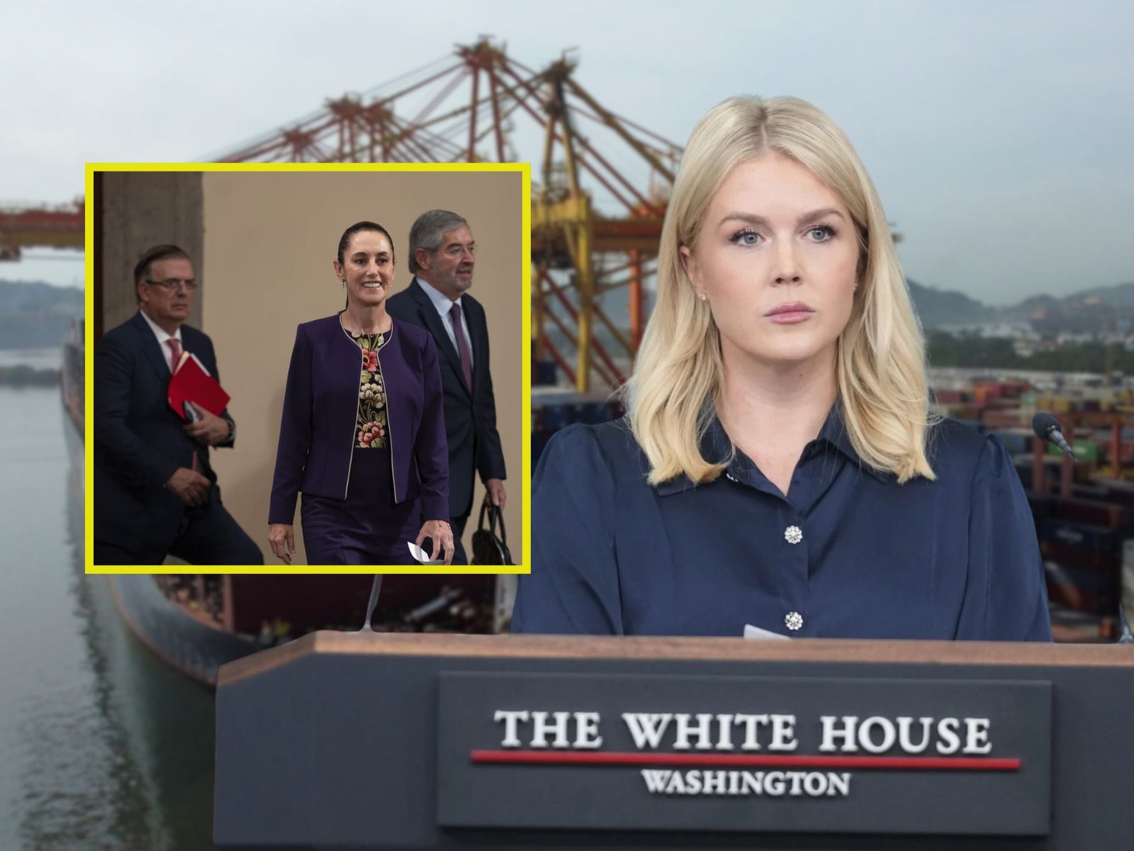 Karoline Leavitt, portavoz de la Casa Blanca bajo el gobierno de Donald Trump, cuestionó públicamente la reacción del gobierno mexicano tras la muerte de dos agentes de la CIA. | Crédito: AP/REUTERS/Presidencia MX