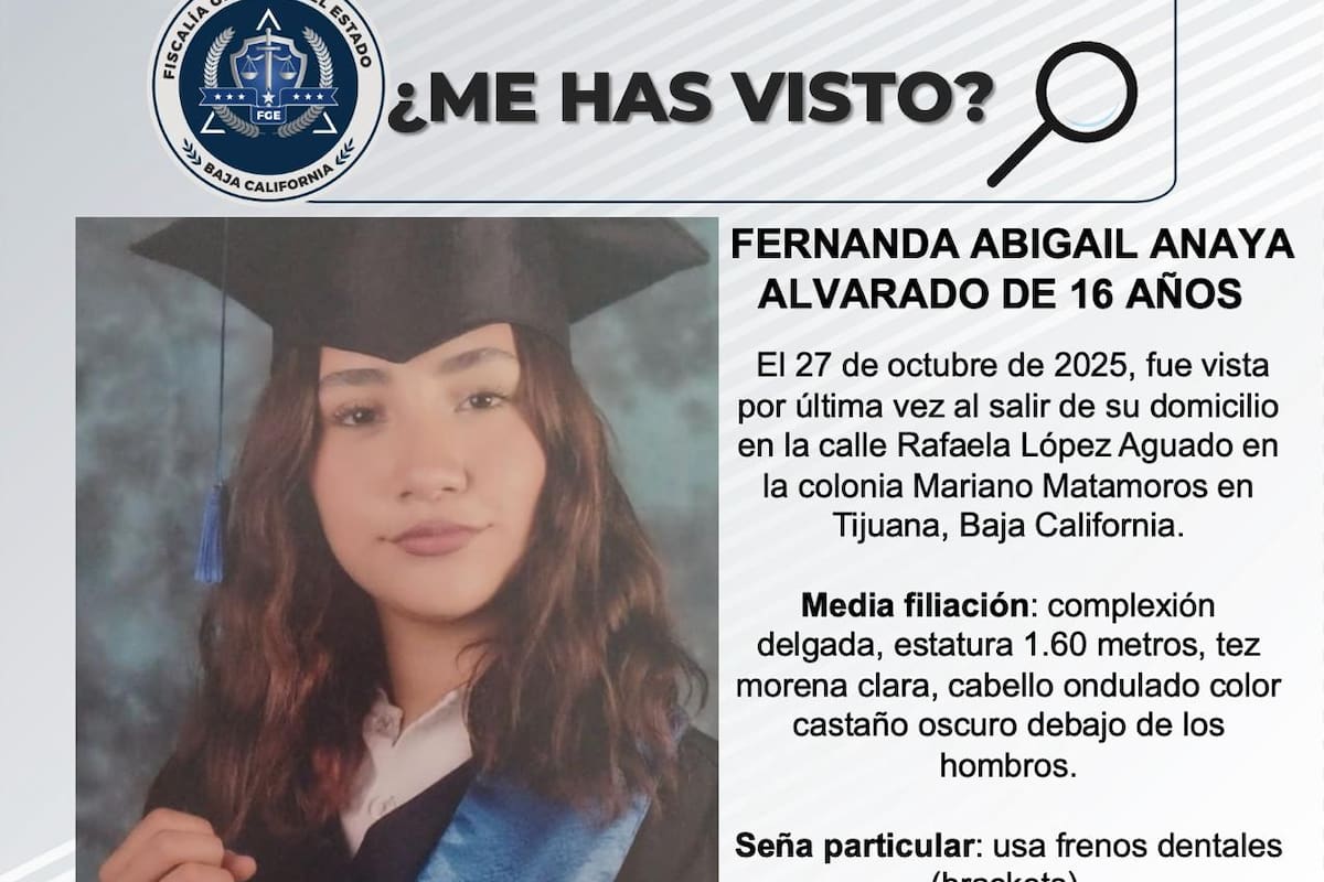 Se busca a Fernanda Abigail Anaya Alvarado de 16 años de edad